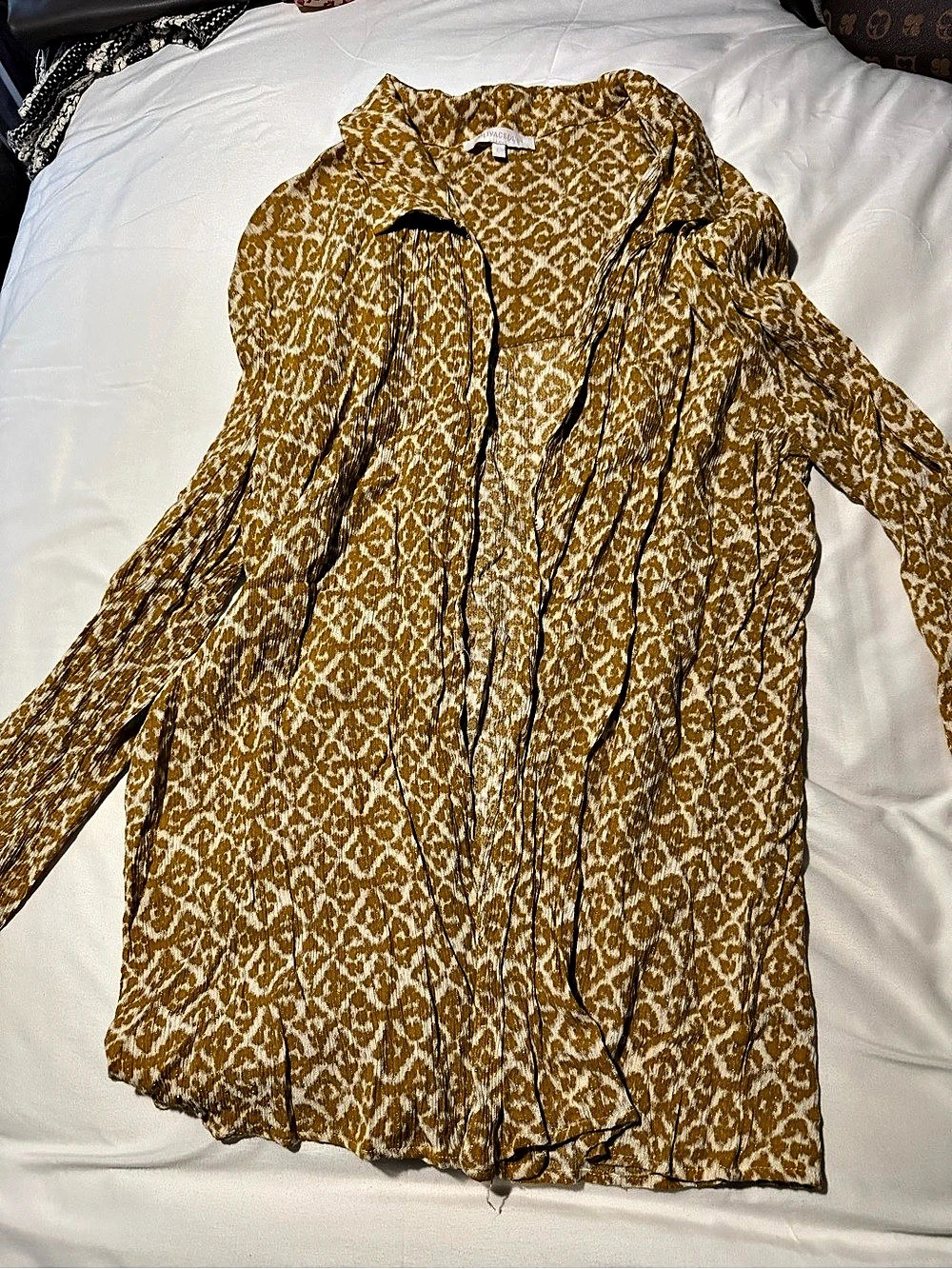 Olivaceous Animal Print Tunic in Brown & White Size Large
